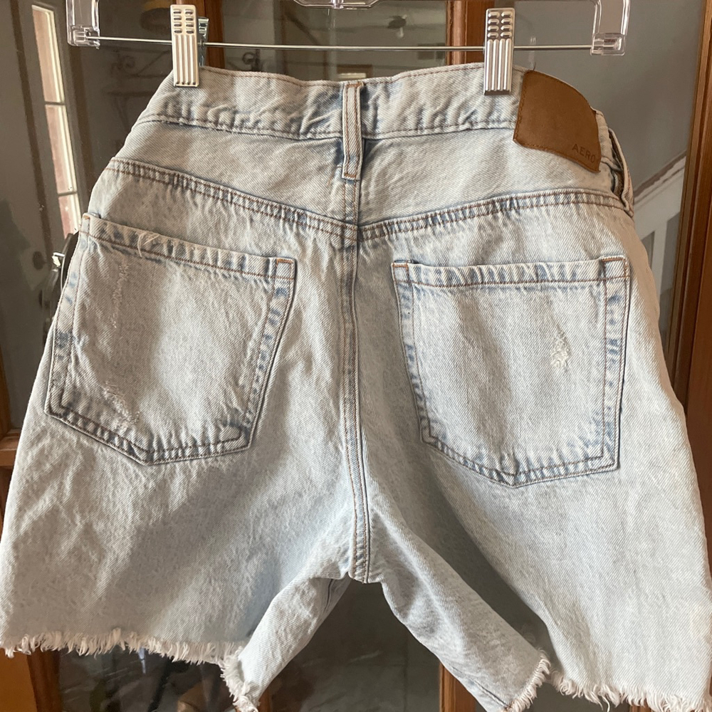 Women's Aéropostale Light Blue Distressed Jean Shorts Size 6 - Picture 4 of 4